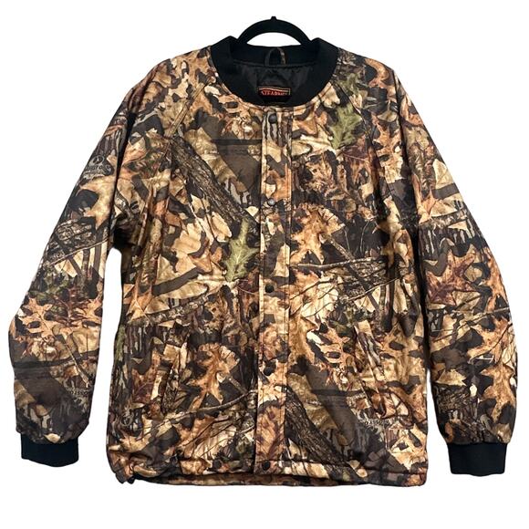 Stearns Camo Jacket Mens Med Quilted Hunting Fishing Outdoors Work Hiking Bomber - Picture 1 of 12